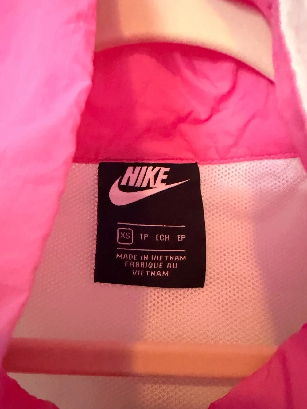 Nike Pink, White & Black Colorblock Varsity Jacket